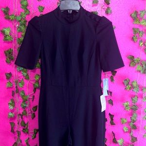 Donna Morgan Mock Neck Short Sleeve Jumpsuit In Twilight Navy Color- NWT Reemoly